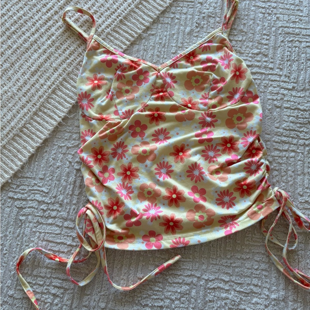 SHEIN Multi Pink Floral Crop Top